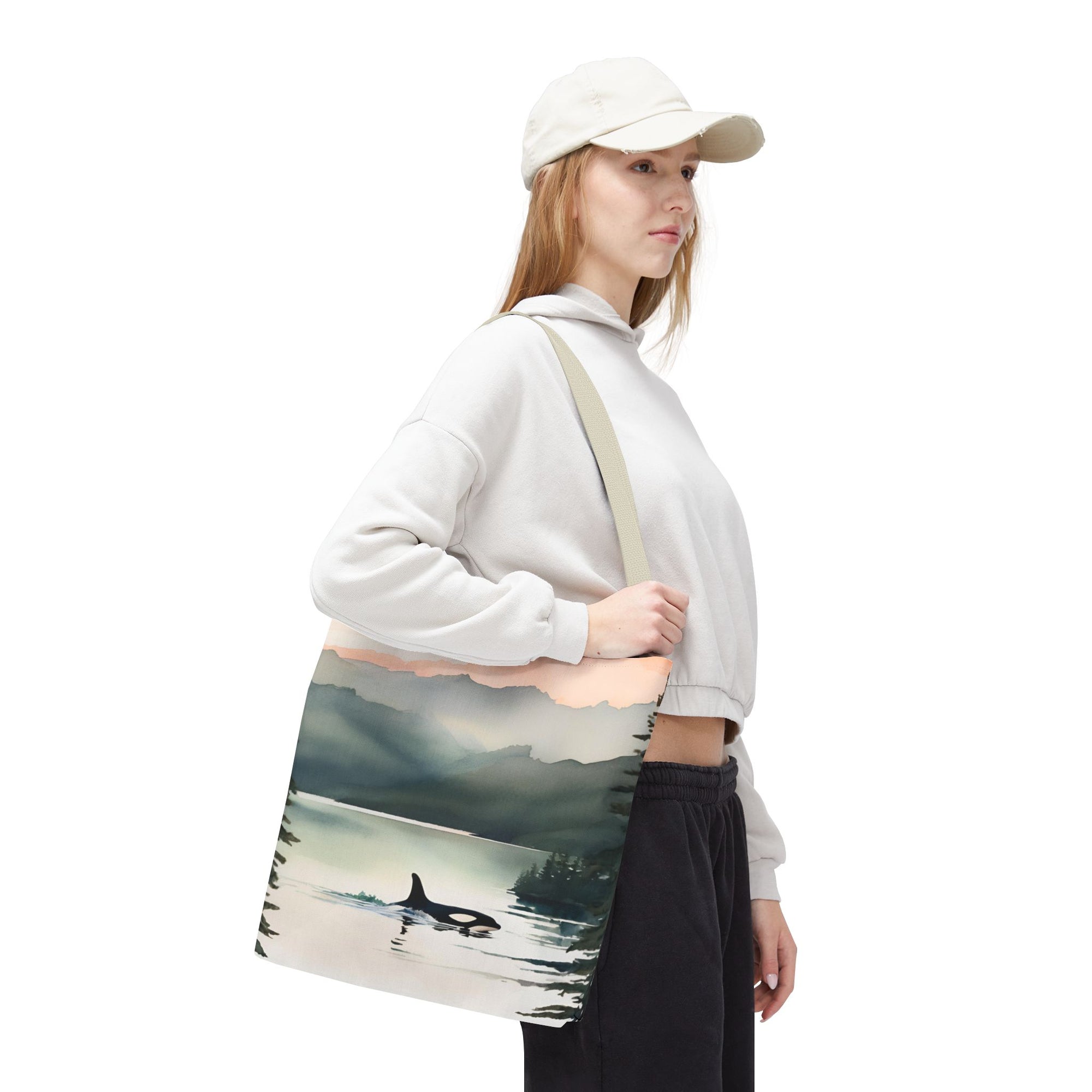 Orca and Sunset Beach Tote Bag