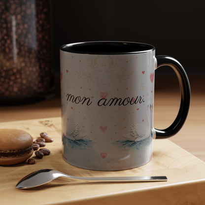 Valentine's Coffee Mug - White Swans