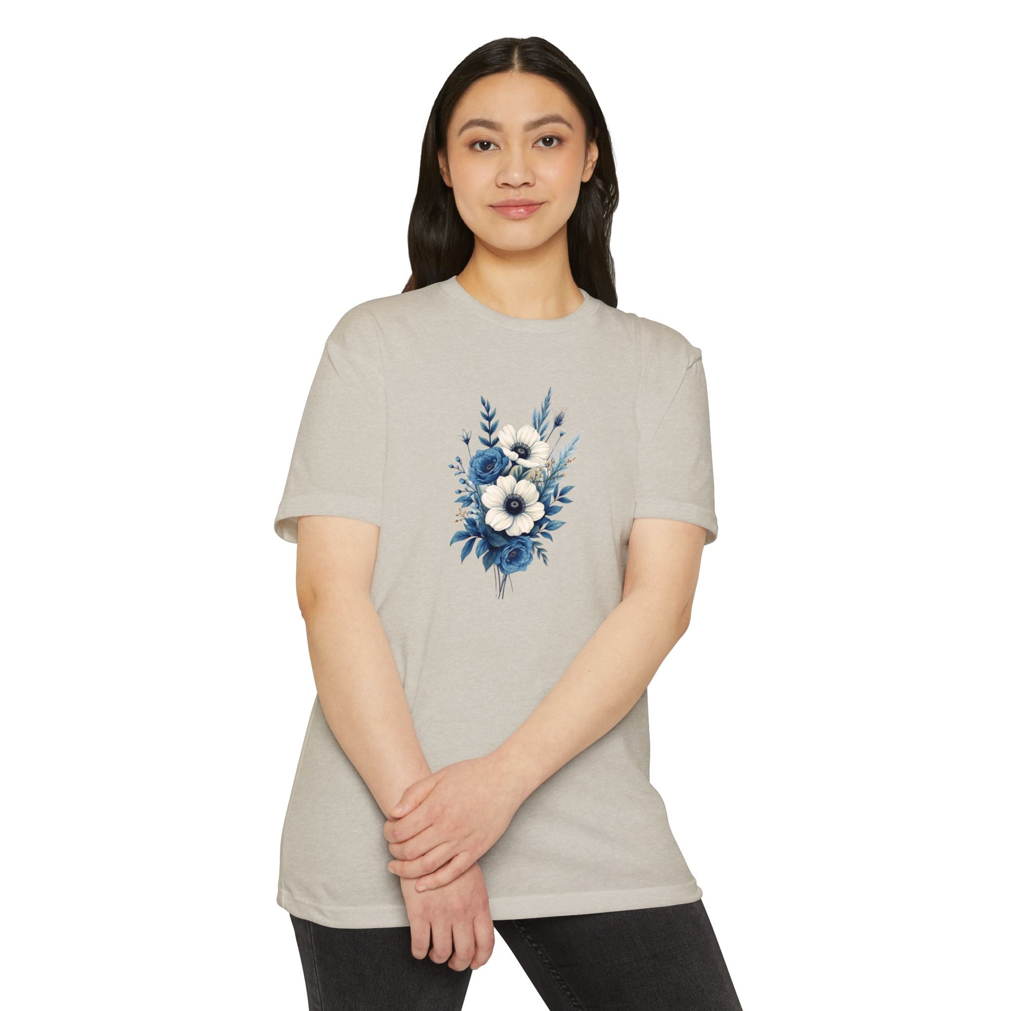 Blue Cosmic Flowers T-shirt