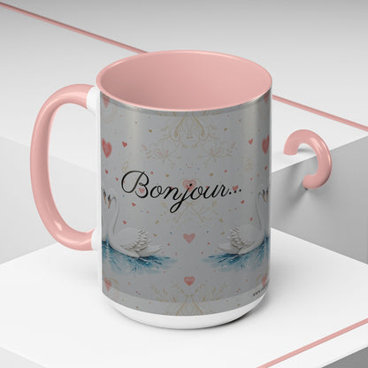 Valentine's Coffee Mug - White Swans