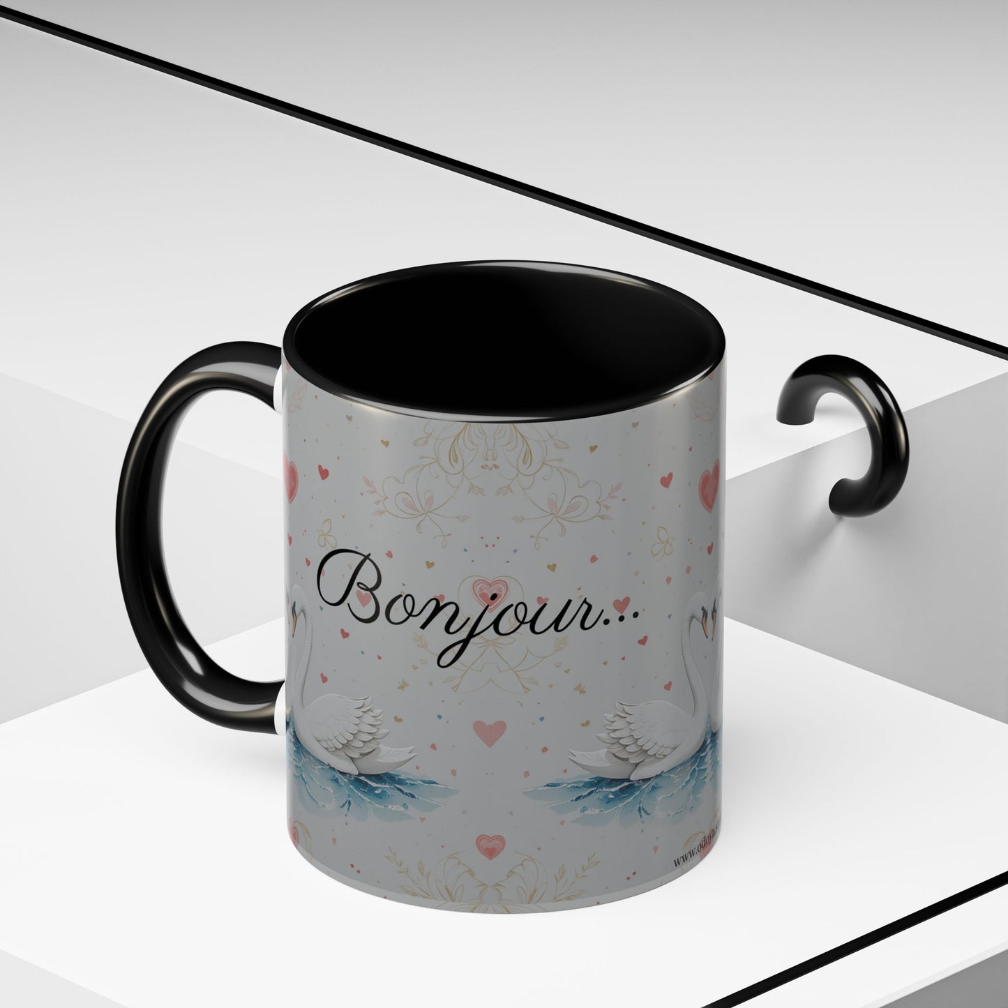 Valentine's Coffee Mug - White Swans