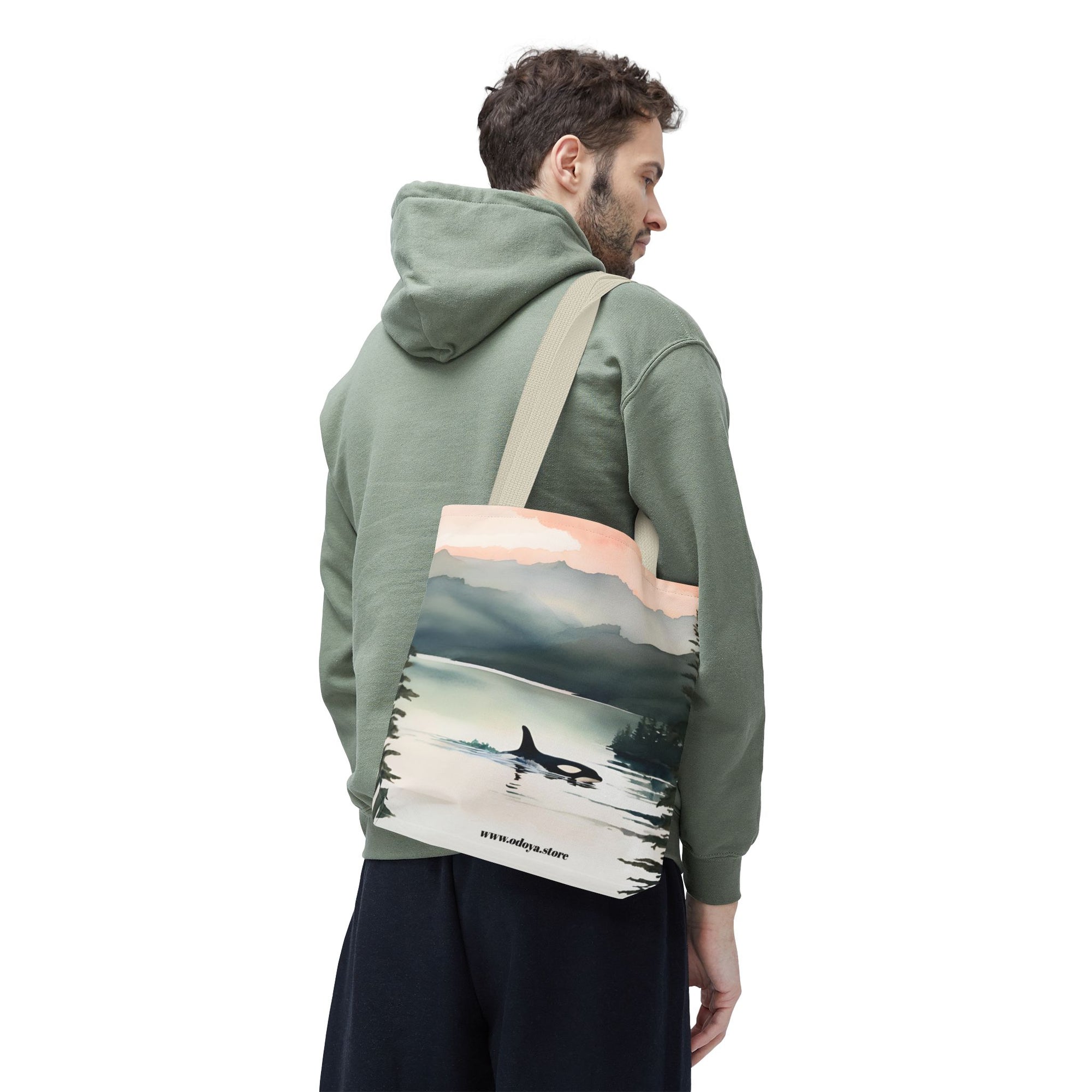 Orca and Sunset Beach Tote Bag