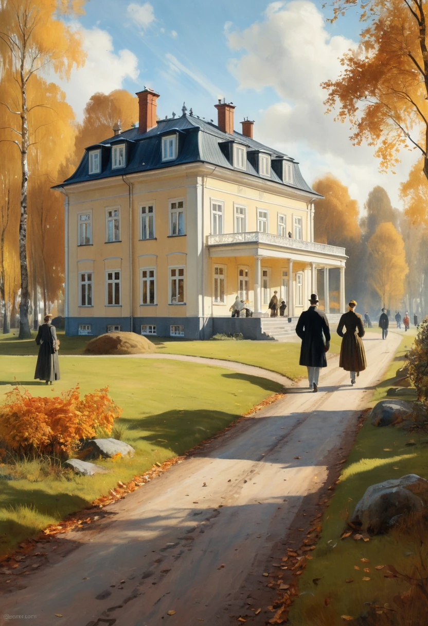 A Finnish villa in autumn - Paper Poster