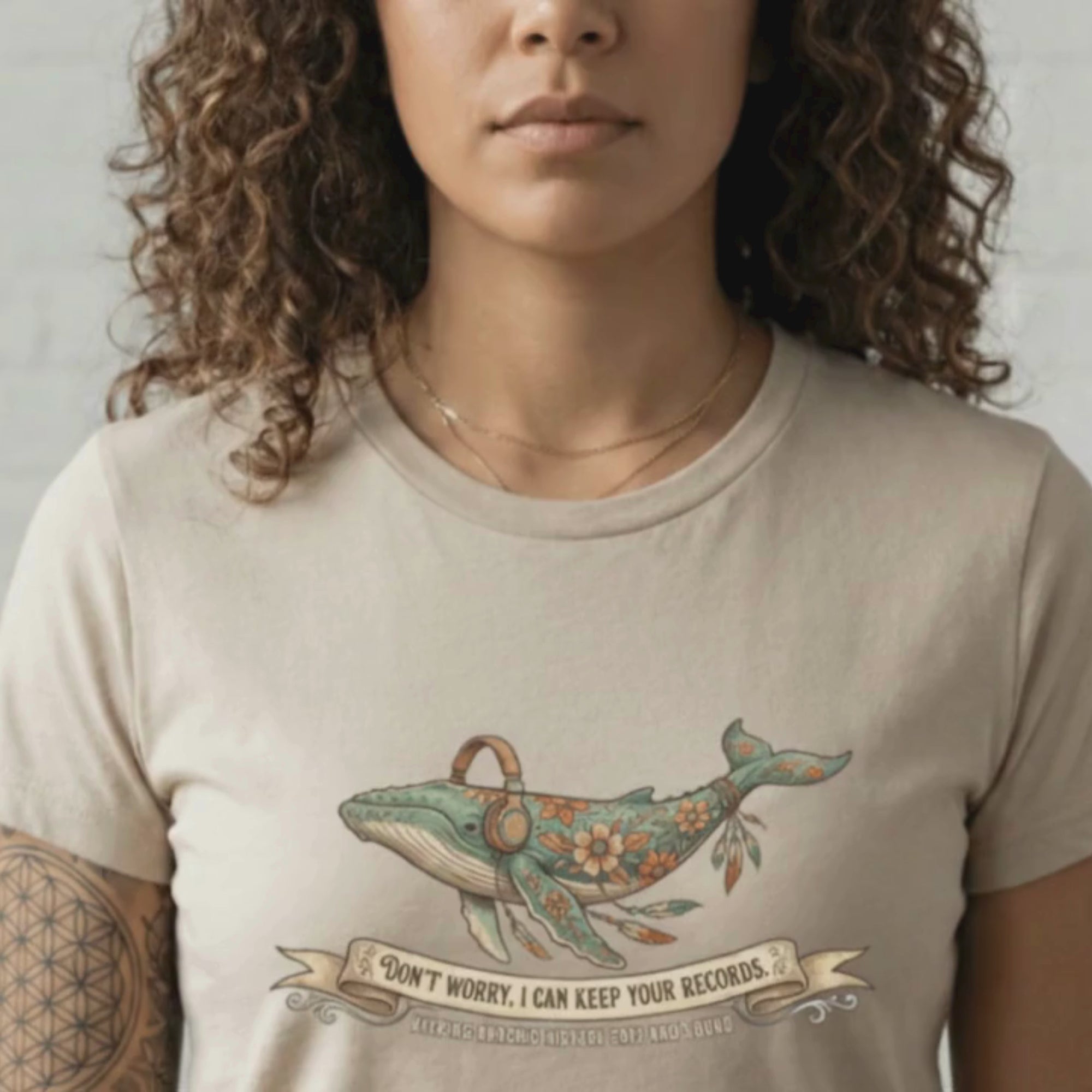 Mystical Whale Shirt, The Akashic Record Keeper, Vintage Boho Animal and Ocean Lover Tee