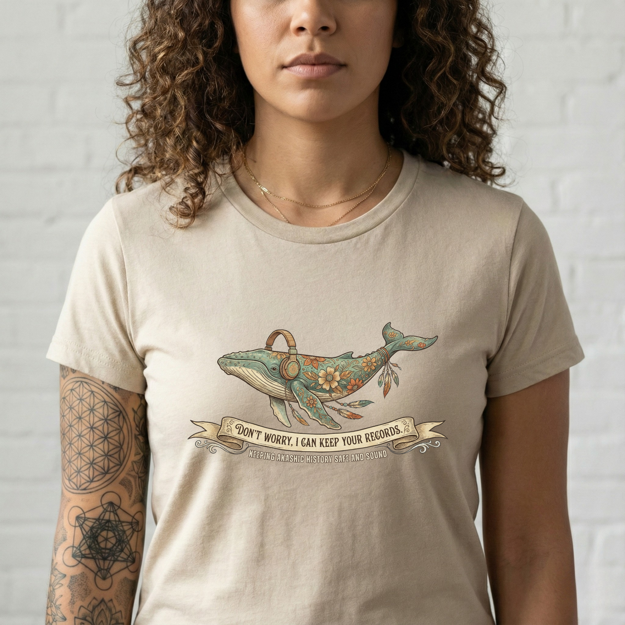 Mystical Whale Shirt, The Akashic Record Keeper, Vintage Boho Animal and Ocean Lover Tee